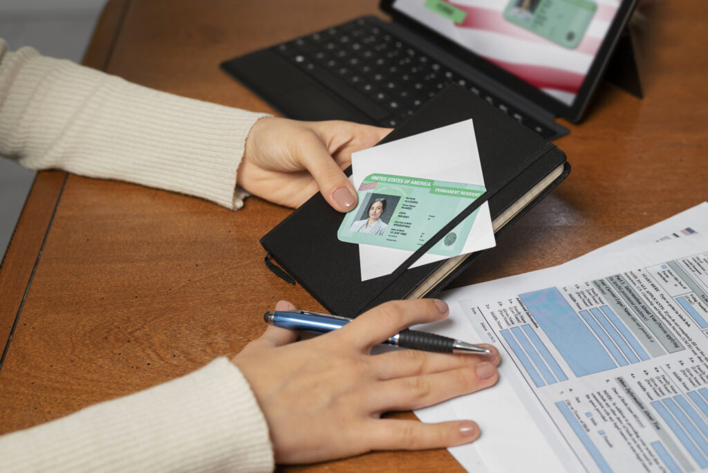 top view green card application 1